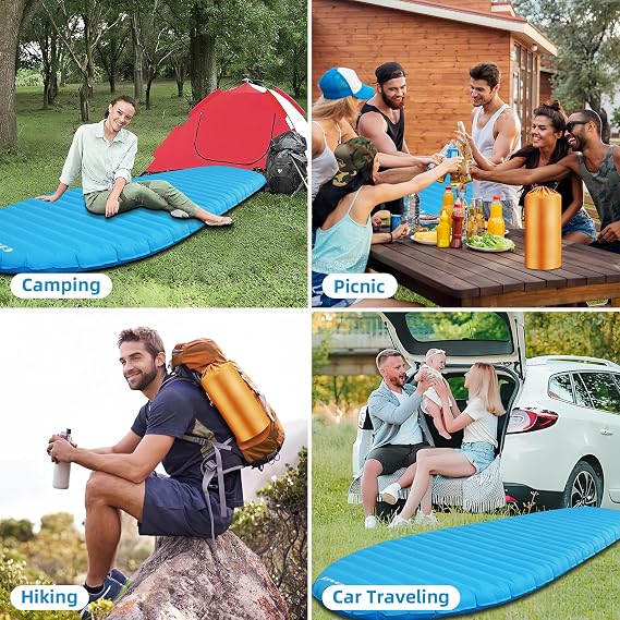Ultralight Sleeping Pad for Camping, 74.8x23.2 Camping Mat with Pump Sack Inflatable Sleeping Pads Compact for Camping Backpacking Hiking Traveling Tent