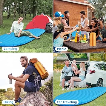 Ultralight Sleeping Pad for Camping, 74.8x23.2 Camping Mat with Pump Sack Inflatable Sleeping Pads Compact for Camping Backpacking Hiking Traveling Tent