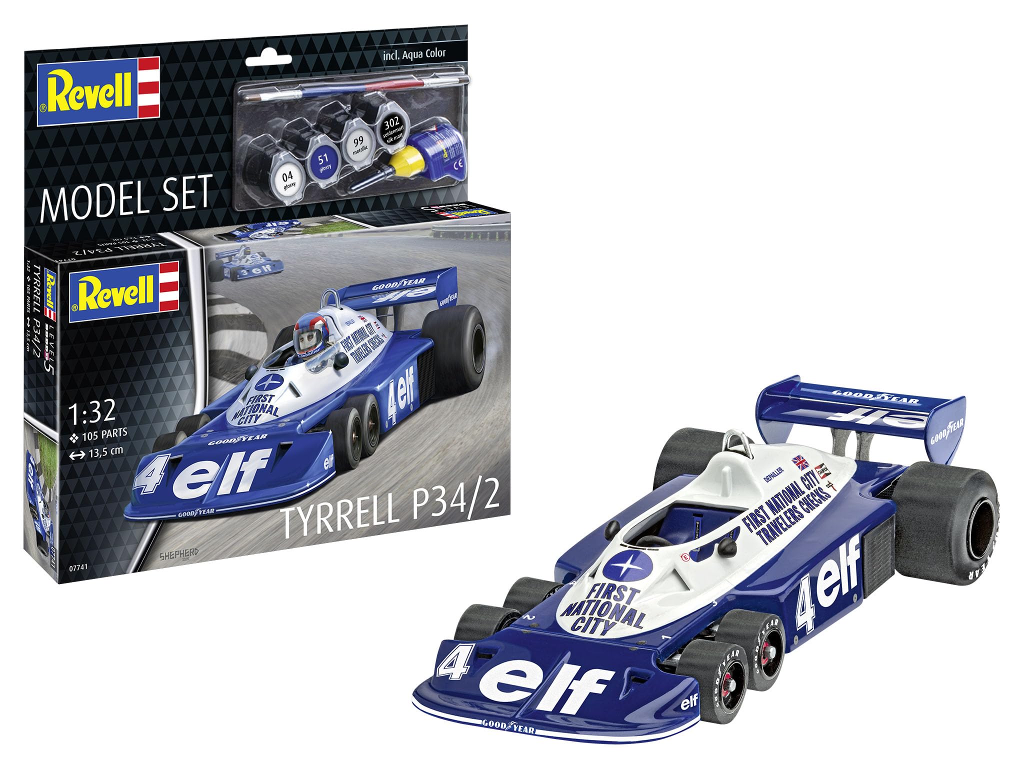 REVELL 1/32 MODEL SET TYRREL P34/2 6-WHEELER (PLASTIC KIT) 67741