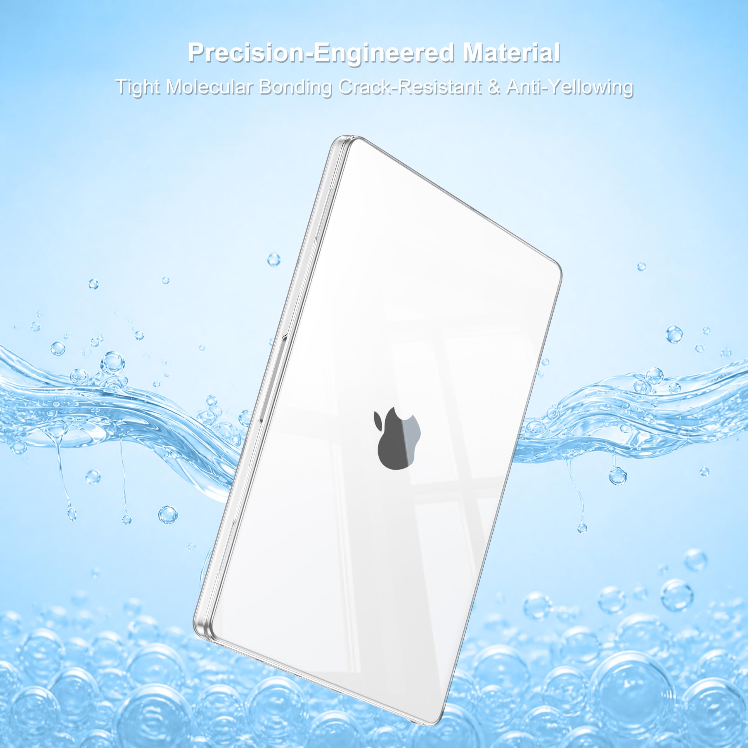MOSISO Custodia Compatibile con MacBook Pro 14 Cover 2026 2025 2024-2021 M5 A3427 A3426 A3434 M4 A3112 A3185 A3401 M3 A2918 A2992 M2 A2779 M1 A2442, Case&Copritastiera&Pellicola, Cristallino