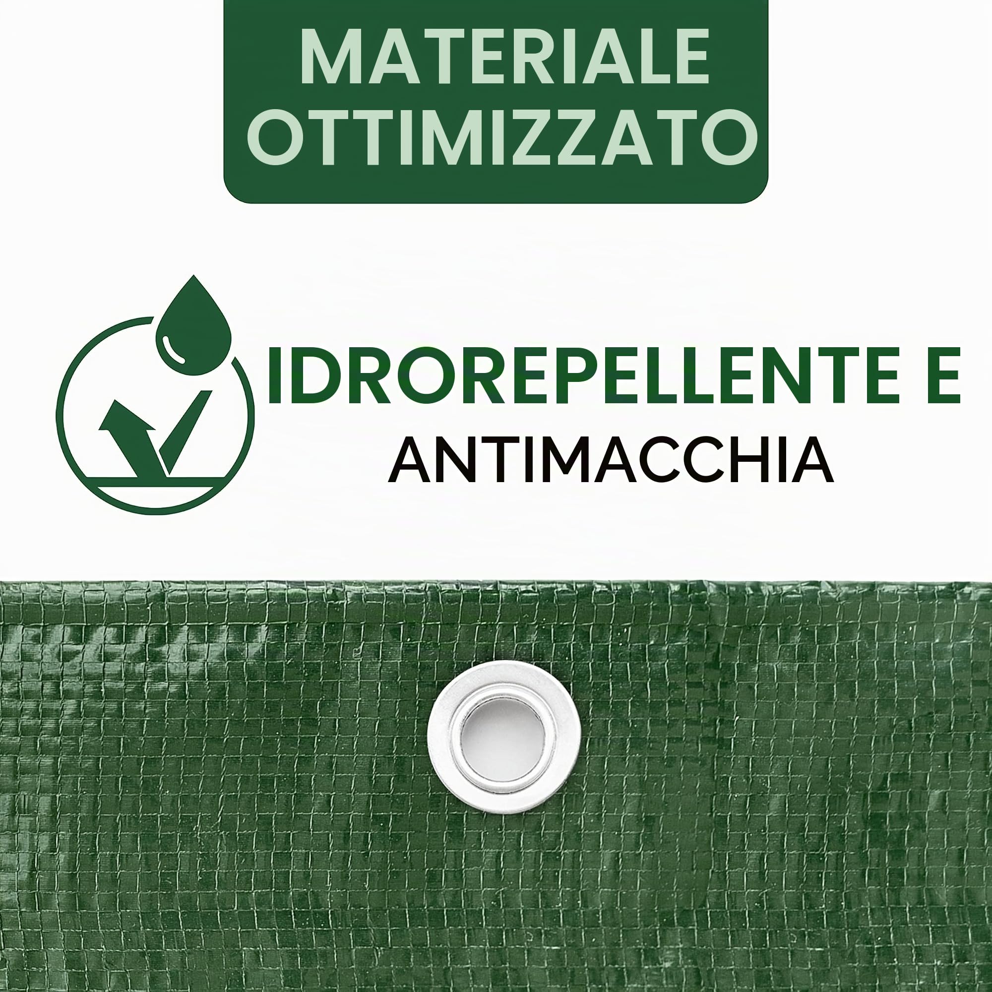 TeloImpermeabile Esterno, Telone Occhiellato per Mobili, Legna, Campeggio, Bici, Telo Coprimoto in PVC Multifunzione, per Pioggia, Sole, da Viaggio (4x6 m)