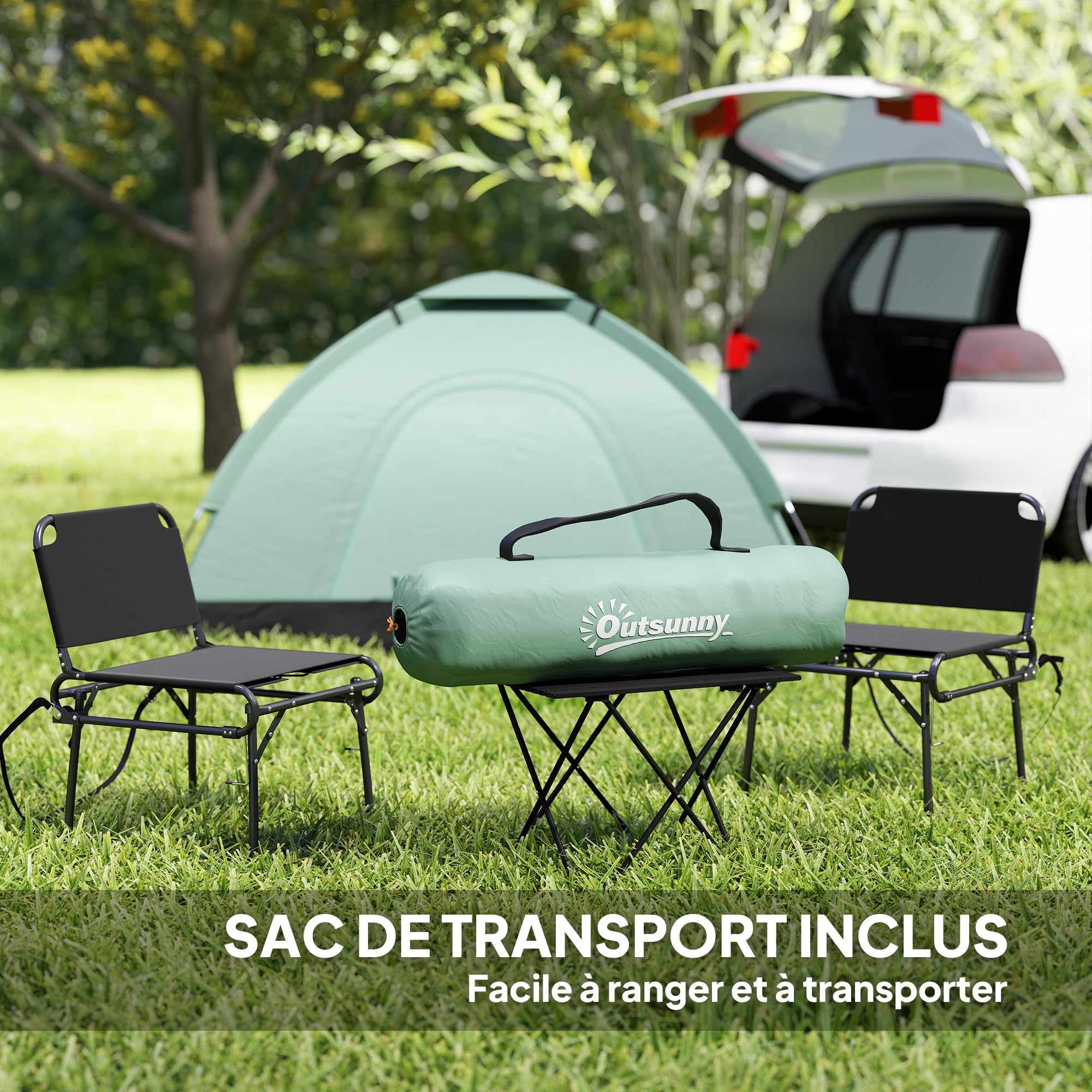 Outsunny Tente de Camping 2 Personnes Camouflage Tente dôme légère ventilée Facile à Monter avec Portes zippées, Poche de Rangement Sac de Transport Inclus Oxford
