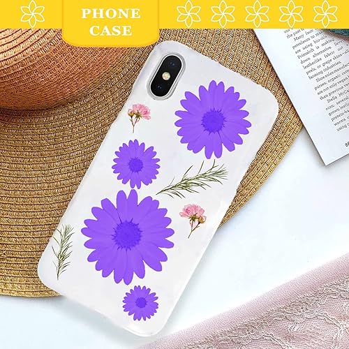 Miniatura 5 de Flores de margarita prensadas moradas para manualidades de resina, 60 flores secas naturales para manualidades de resina, joyería, bricolaje, funda