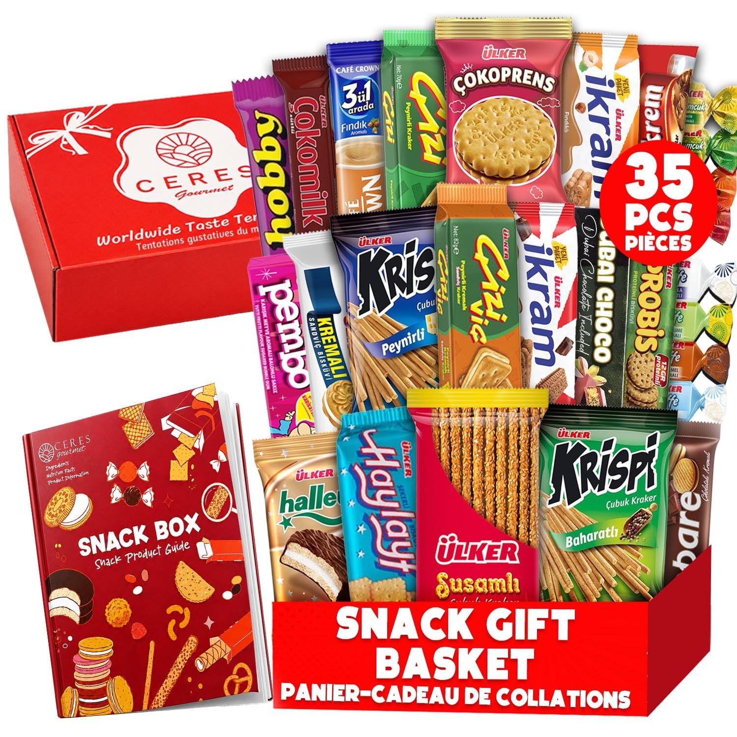International Snack Box Variety Pack  35 Count Exotic Foreign Rare Snack Food Gifts with Surprise Item  Premium Mystery Box of Snacks  European Snacks for Adults and Kids