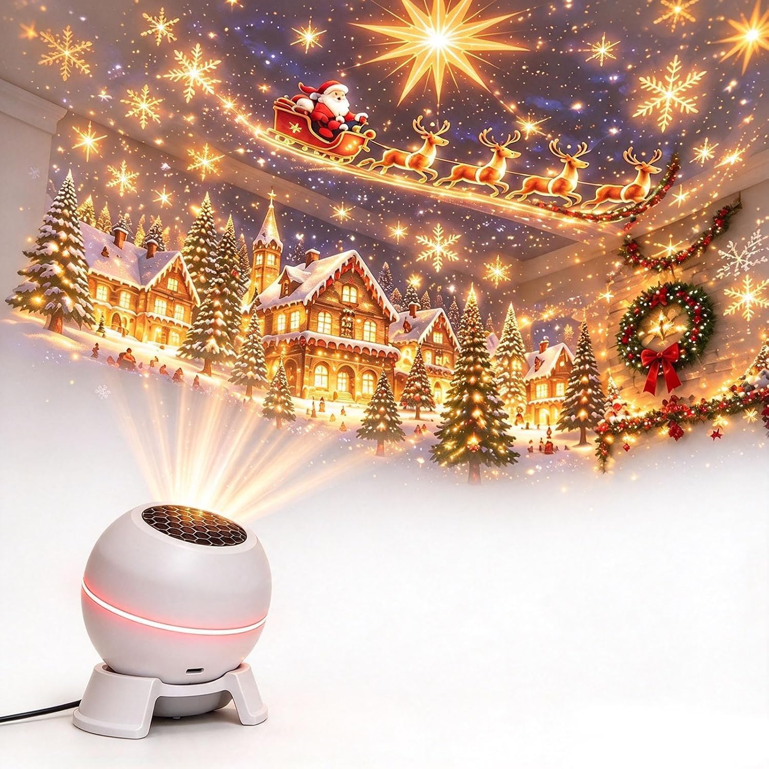 Magical Christmas Projection Night Light - USB Christmas Projector Indoor