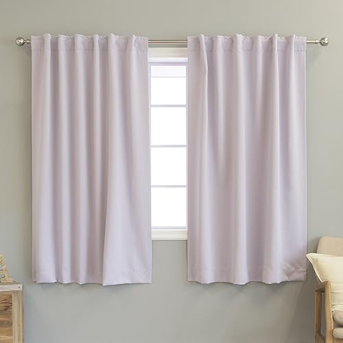 Miniatura 26 de Best Home Fashion Paneles de cortinas opacas de alta calidad, aislamiento térmico sólido, para tratamiento de ventanas, para dormitorio, pestaña