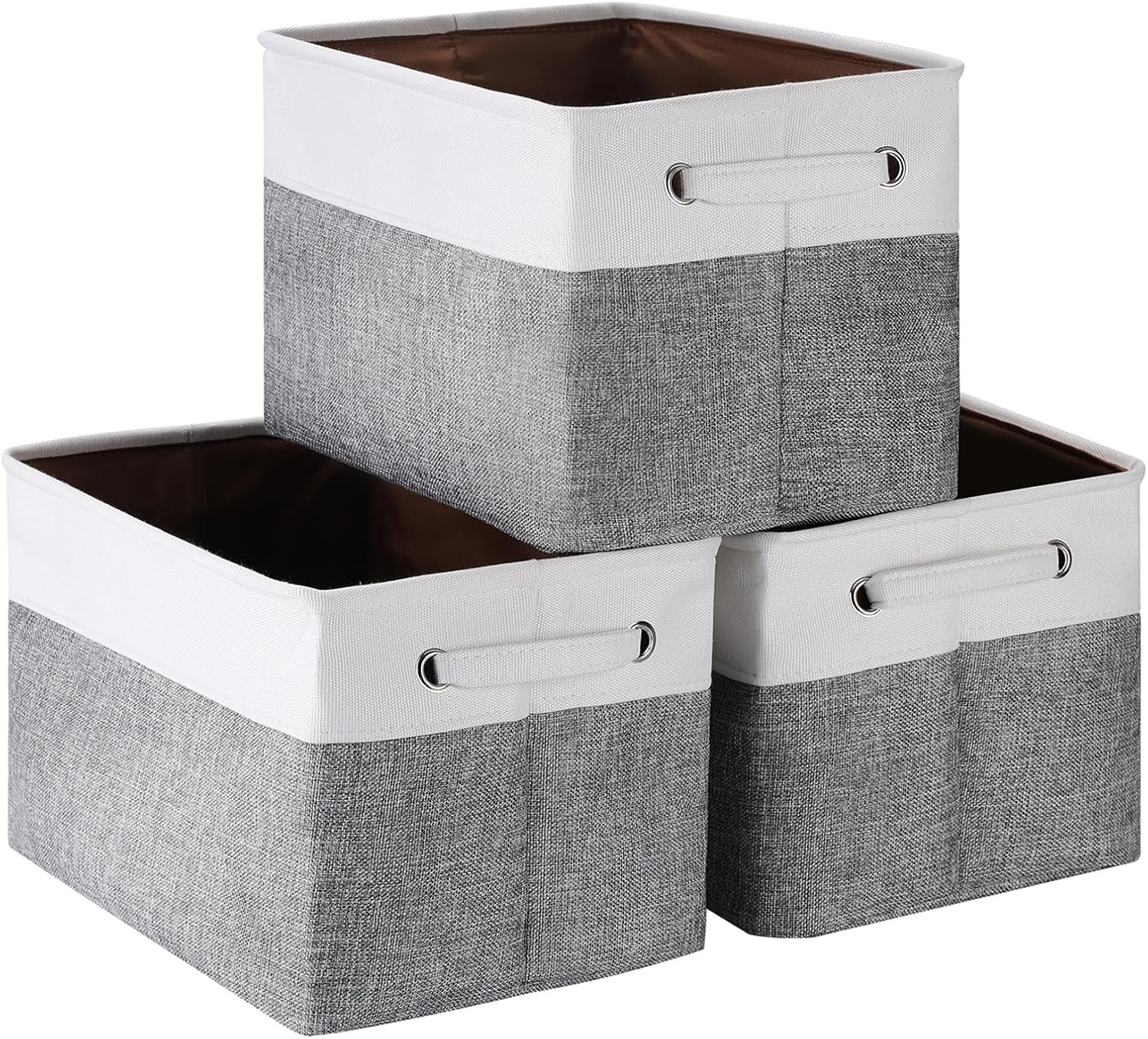 2Pack Large Rectangular Decorative Fabric Collapsible Storage Bin