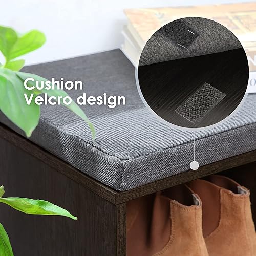 Miniatura 5 de PayLessHere Banco de almacenamiento para zapatos, 10 compartimentos, organizador de zapatos con estante de zapatos de 3 niveles, estantes