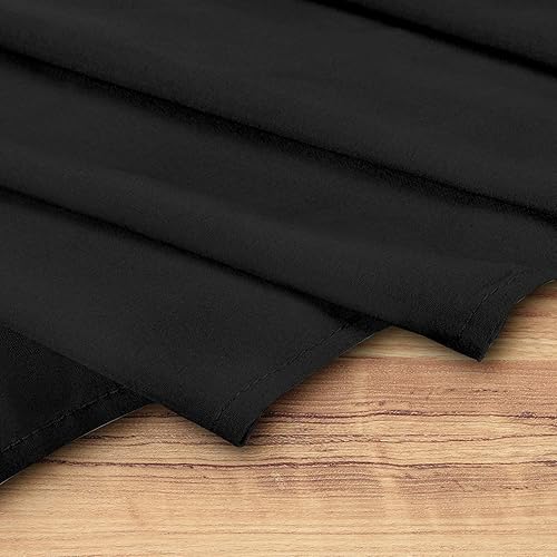 Miniatura 3 de 1Pc Ruffled Bed Skirt Twin Size Black Color 14 Inch Drop 600 Thread Count Dust Ruffle with Platform, Wrinkle and Fade Resistant