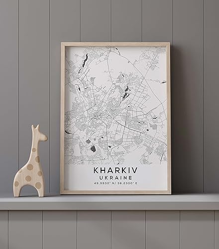 Miniatura 9 de Mapa de Kharkiv, Ucrania, Light 2 (36x48)