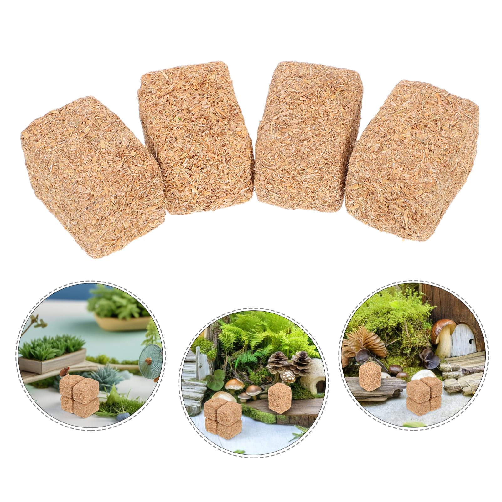Homoyoyo 4 Pack Mini Hay Bales: Miniature Hay Bales Decor Mini Straw Dollhouse Haystack Ornament Western Farm House Haystack Craft HayBales Accessories for Dollhouse Fall Harvest Scene - Image 4