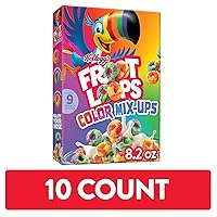 Vista 2 de Kellogg's Froot Loops - Cereal para desayuno frío, sabor a frutas, aperitivos para niños, original (10 cajas)