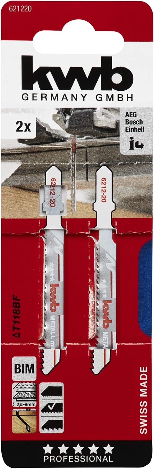 KWB Jigsaw Blades Hardened HSS Metal Single Lug Shank, 6212 – 20