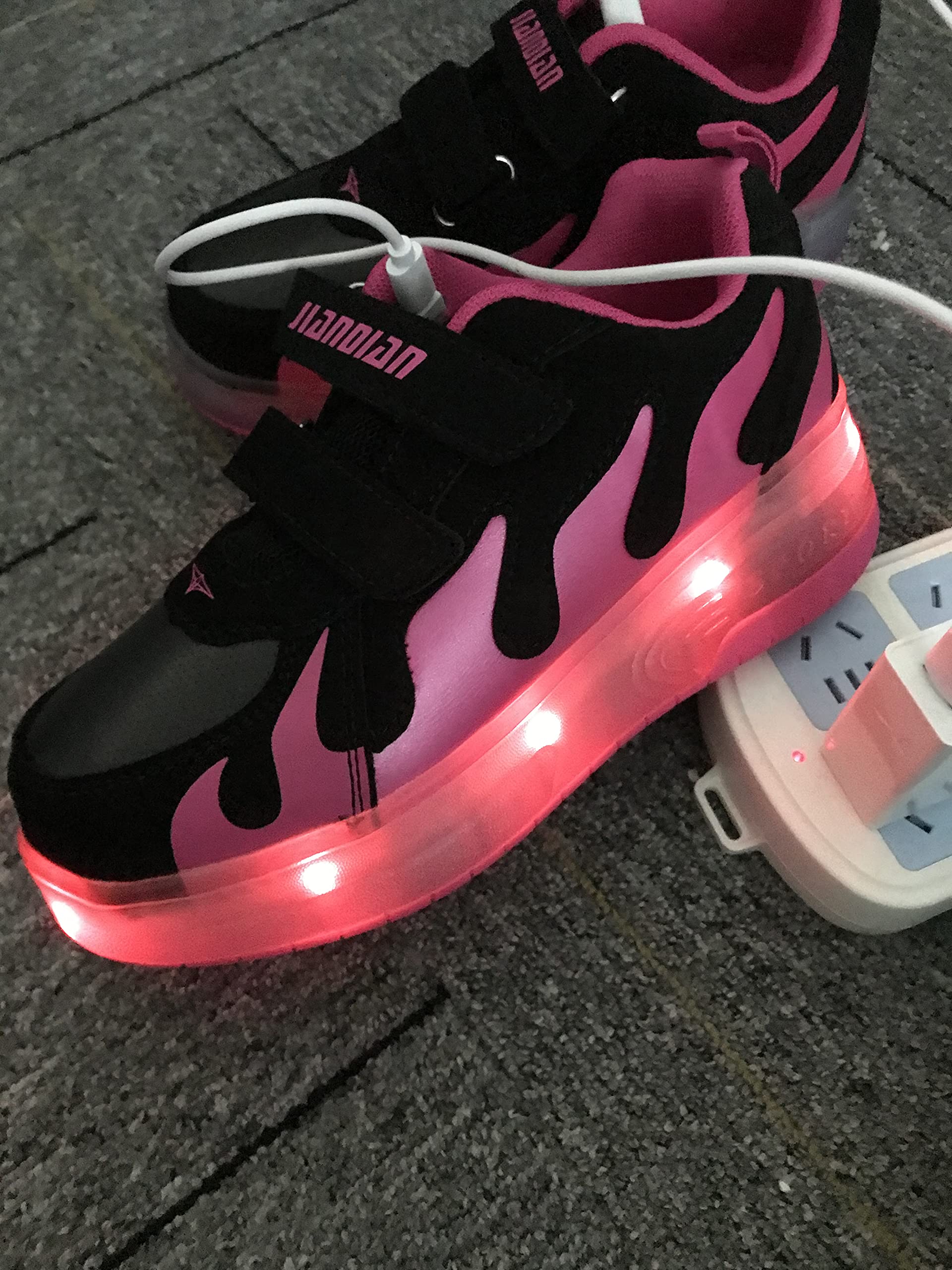 Axcer USB Recargar LED Luces Skateboarding Zapatos con Ruedas Dobles para Pequeños Niños y Niña Calzado de Deportes de Exterior Mutilsport Aire Libre y Deporte Gimnasia Zapatillas