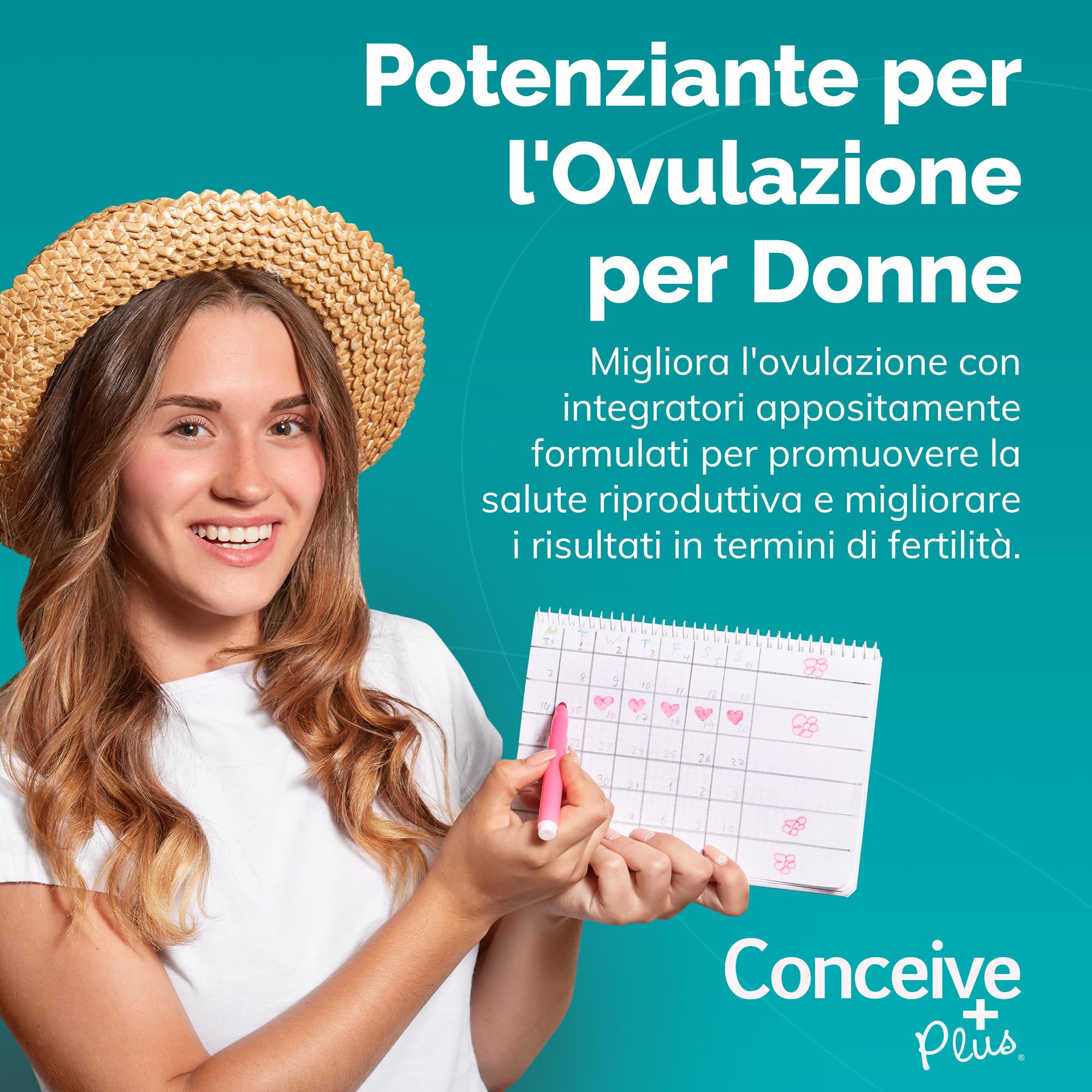 Conceive Plus Ovulation Support, Supporto per policistico e Ovulazione, Myo-Inositolo e D-Chiro-Inositolo, 120 capsule