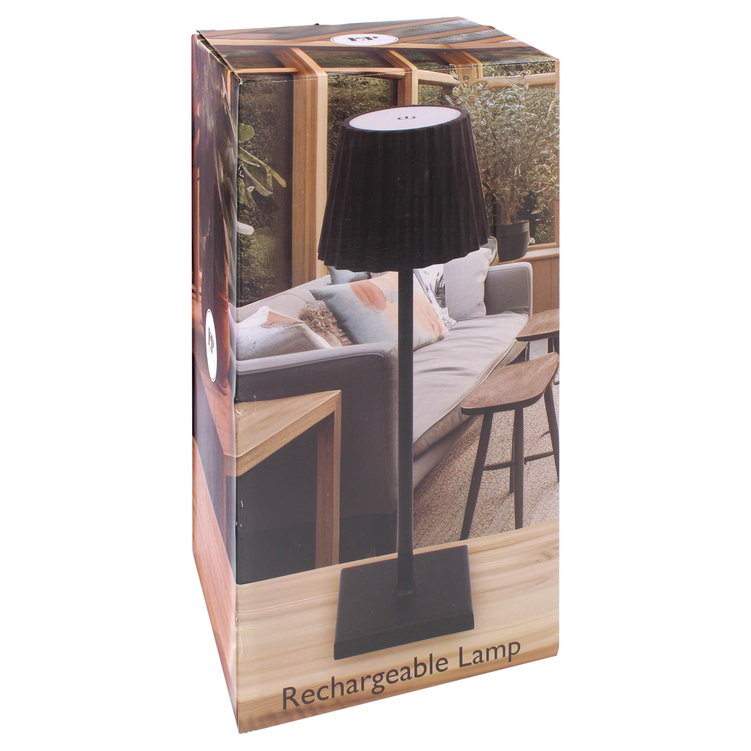 Lesser & Pavey Rechargeable LED Touch Lamp - Black for Home Decor & Living Room, Square Base