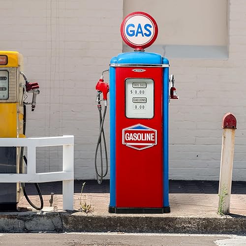 Miniatura 4 de Bomba de gasolina de 5.3 pies de cartón, recorte de pie, tamaño real, decoración de fiesta temática de San Valentín, estación de servicio, telón de