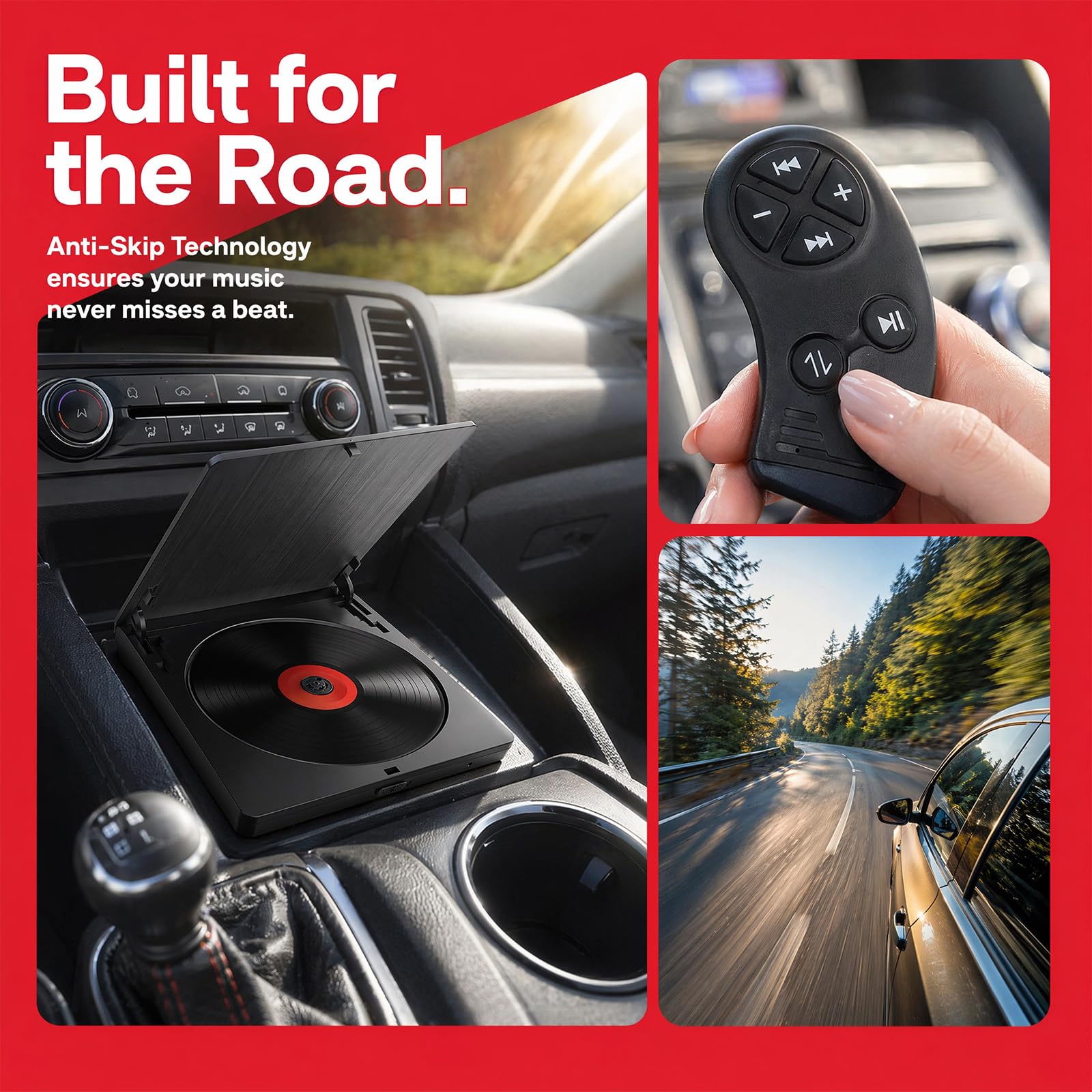 Lettore CD per auto con USB/AUX, lettore CD universale con prolunga USB extra per auto, camion, unità CD esterna per laptop, PC, TV, compatibile con autoradio Android