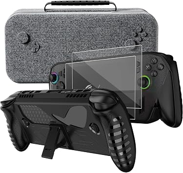 Carrying Case with Protective Cover and Screen Protector Compatible with Rog Xbox Ally X/Rog Xbox Ally 2025 Kaiplayhorizon 3 in 1 Accessories Set Hard Carry Box Protective Case 2 Pack Film Protector