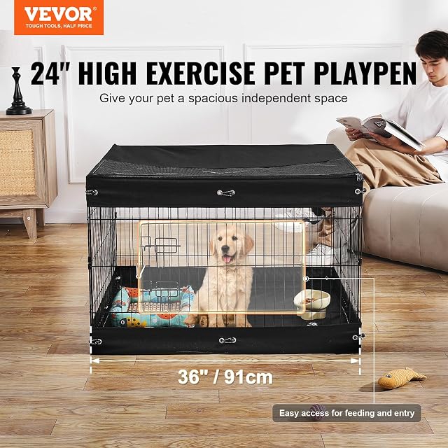 Foto 2 de 8 de VEVOR Parque de Juegos para Perros 4 Paneles de 610 x 910 mm