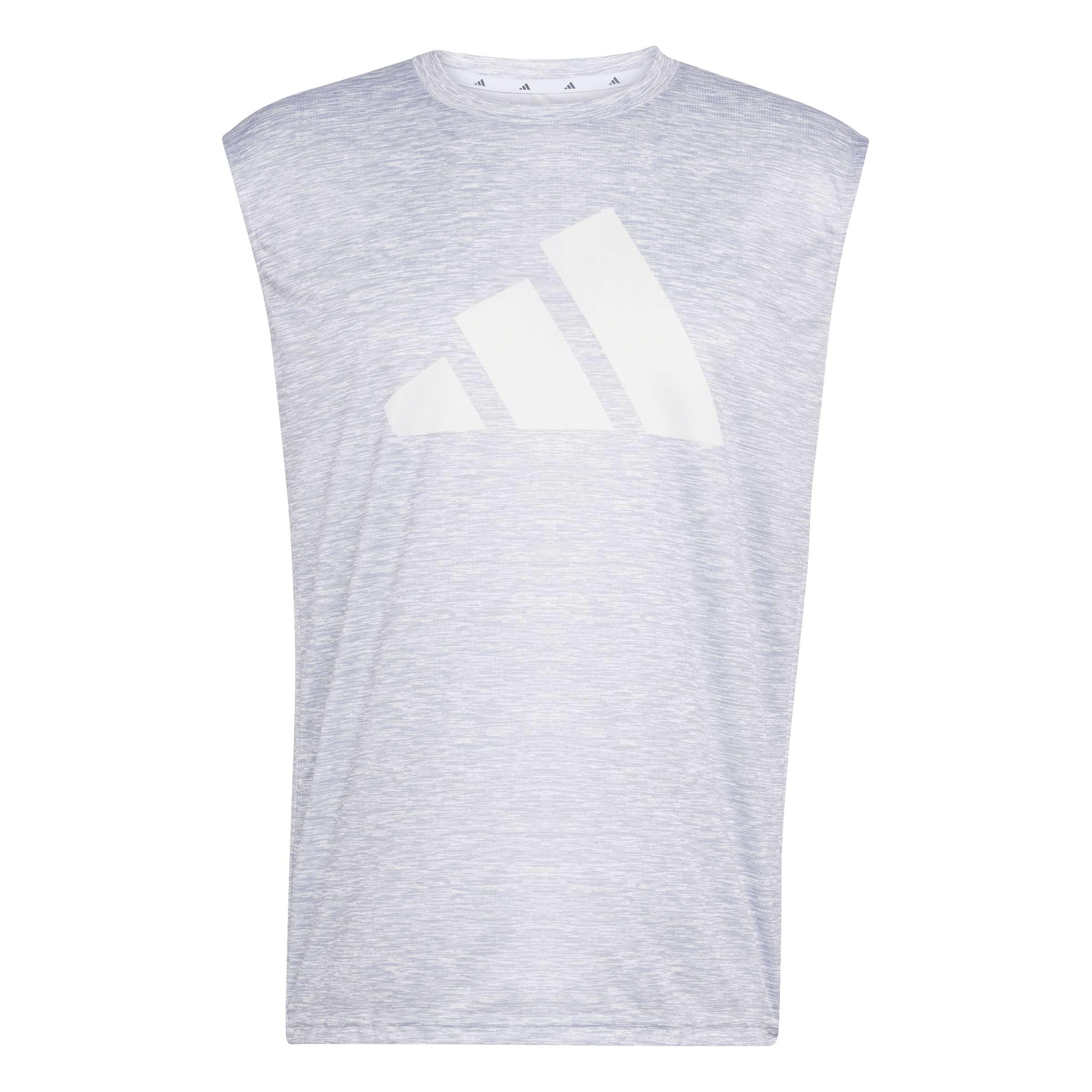 adidas Men's Workout Essentials Brandlove Sleeve Shirt, Grey Two Mel/White, XXL
