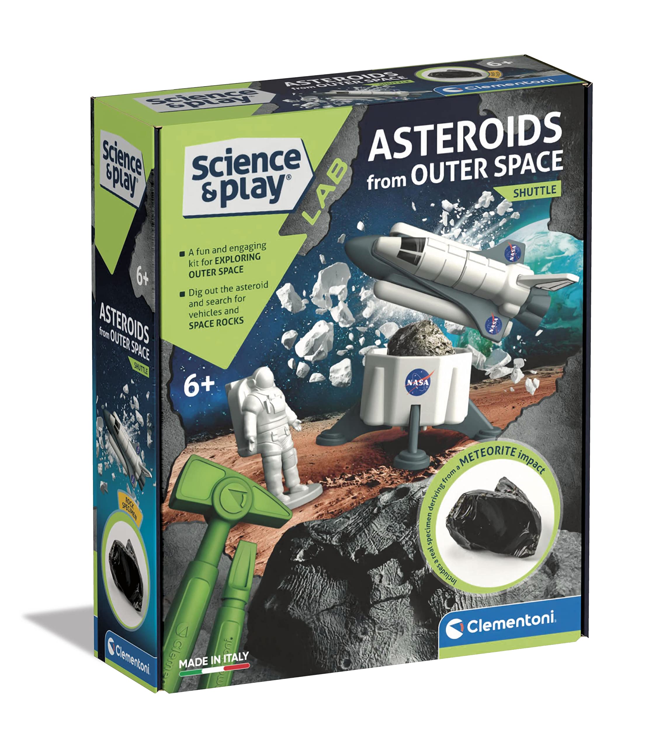 Clementoni - Nasa Asteroids from Outer Space Shuttle: Toy for Children, Educational Space-Themed Building Kit, Stimulates Creativity & Learning, for Kids (6+ Years)