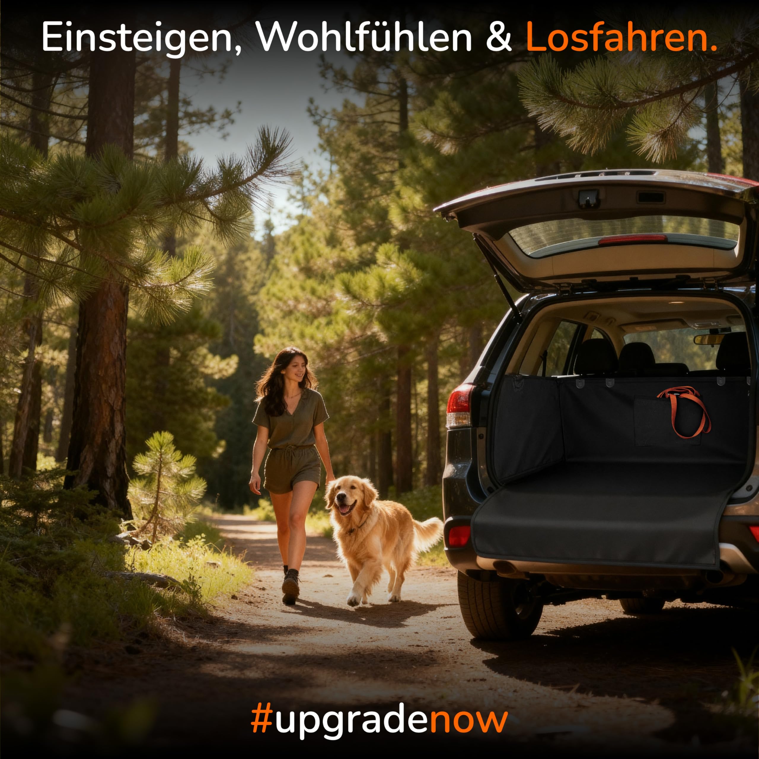Upgrade4cars Kofferraumschutz Hund mit Ladekantenschutz Wasserdicht & rutschfest | Auto Hundedecke Kofferraum