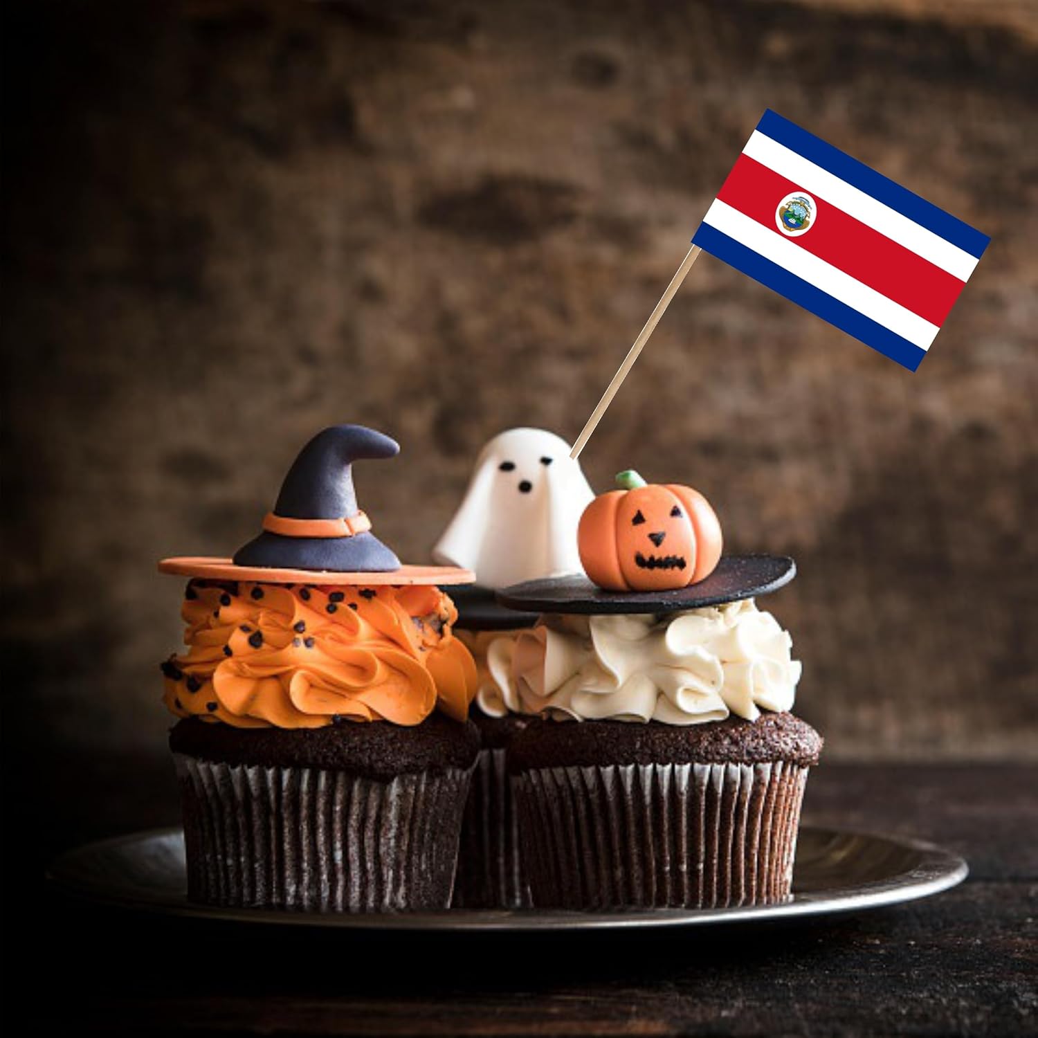 コスタリカ カントリー つまようじ 旗 コスタリカ スモール ミニ カクテル フルーツ カップケーキ トッパー フードスティック フ