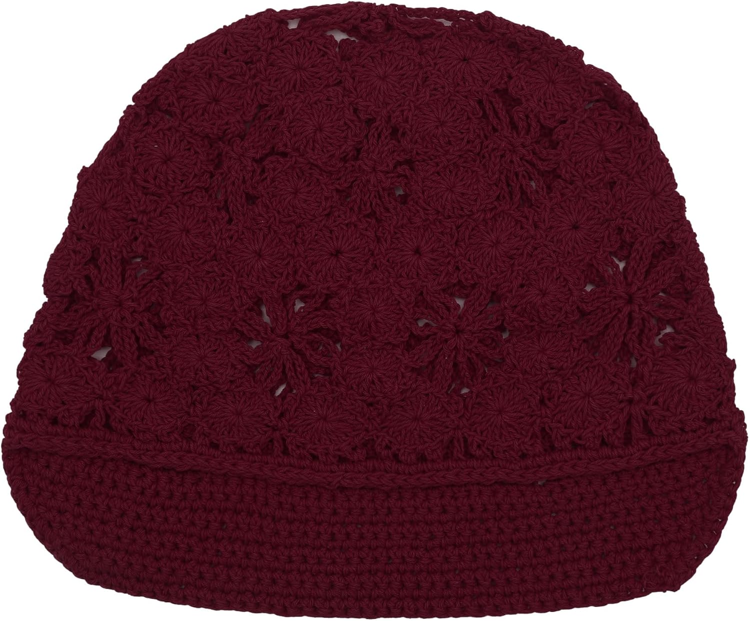 ZLYC Women Summer Slouchy Crochet Hat Handmade Cutout Knit Skull Cap with Visor