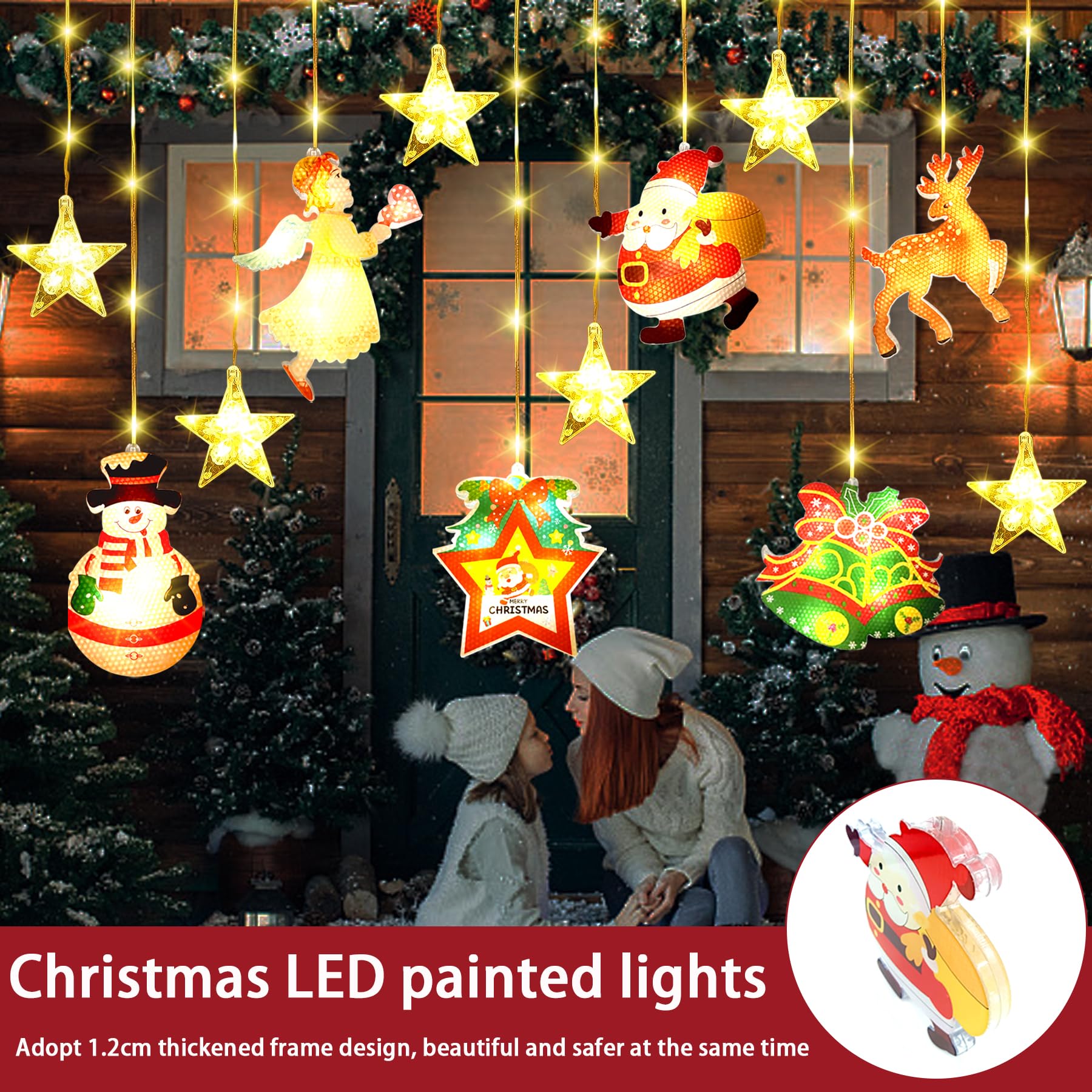 Rideau Lumineux LED Noël YeahBoom – Guirlande Rideau Intérieur/extérieur – USB – 3m – 8 Modes – IP44 – Télécommande - 4