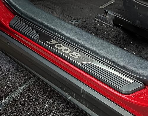 Miniatura 5 de Protector de rasguños para umbral de puerta de automóvil compatible con accesorios Peugeot 3008, juego de 4 unidades