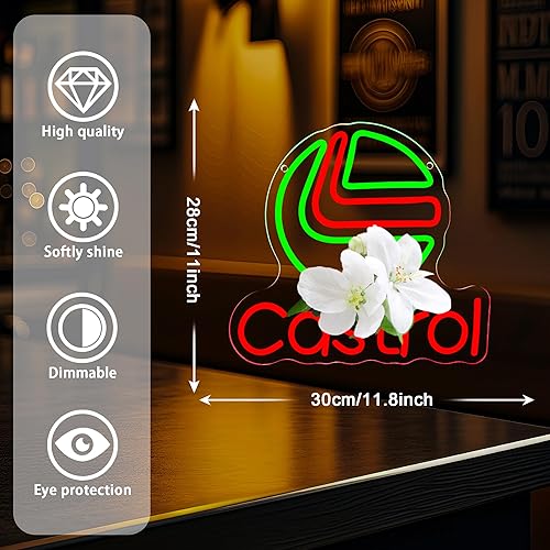 Miniatura 6 de Letrero de neón de gas de aceite, barra de mecánico de aceite de motor clásico para decoración de garaje, letreros LED de aceite de motor para