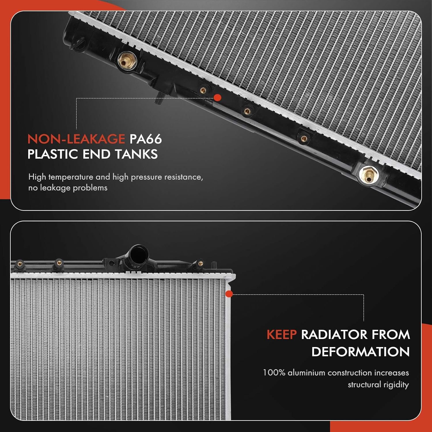 A-Premium Engine Coolant Radiator Assembly with Transmission Oil Cooler Compatible with Eagle Talon & Mitsubishi Eclipse & Plymouth Laser 1990-1994, Automatic Transmission, Replace# 538506, MB660213