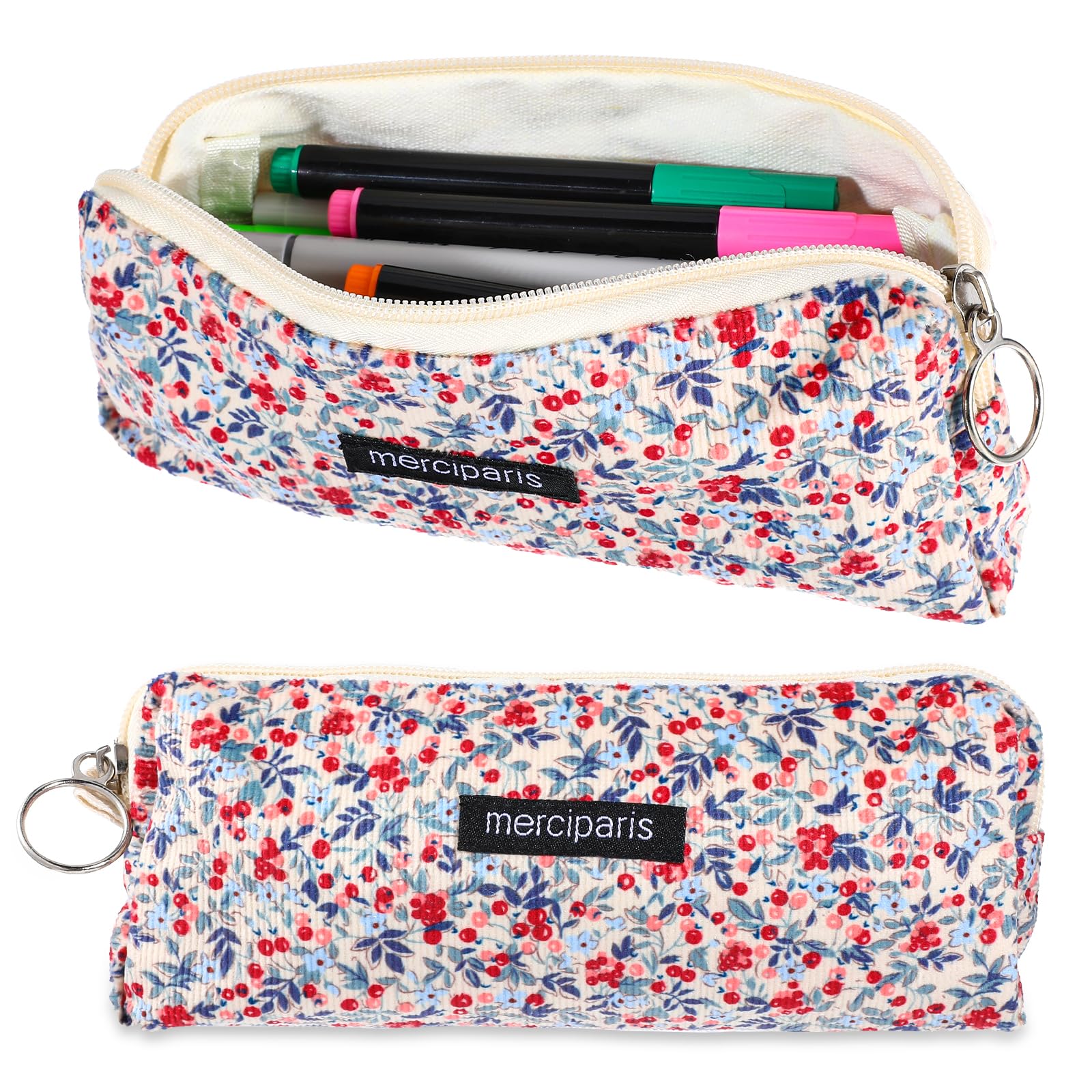 YUXIANLB Pen Pouch Portable Storage Bag 1PC Makeup Bag Office Supplies Organizer Cosmetic Bag Aesthetic Simple Store Sack Floral Quilted Pouch Cute Toiletry Bag With Zipper For Women Girl Organization - Image 2