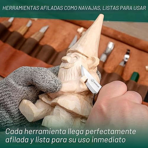 Miniatura 7 de BeaverCraft Kit de tallado de madera de lujo S18X - Juego de cuchillos para tallar madera - Juego de herramientas para tallar cucharas