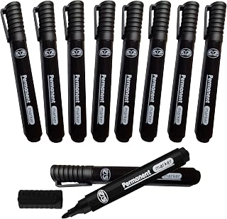 (Pack of 72) Black Permanent Markers Thick Bullet Tip Permanent Marker Pens Waterproof Quick Drying Smear proof Pens Works on Cardboard Plastic Glass Wood Metal & Fabric For Colouring Doodling Marking