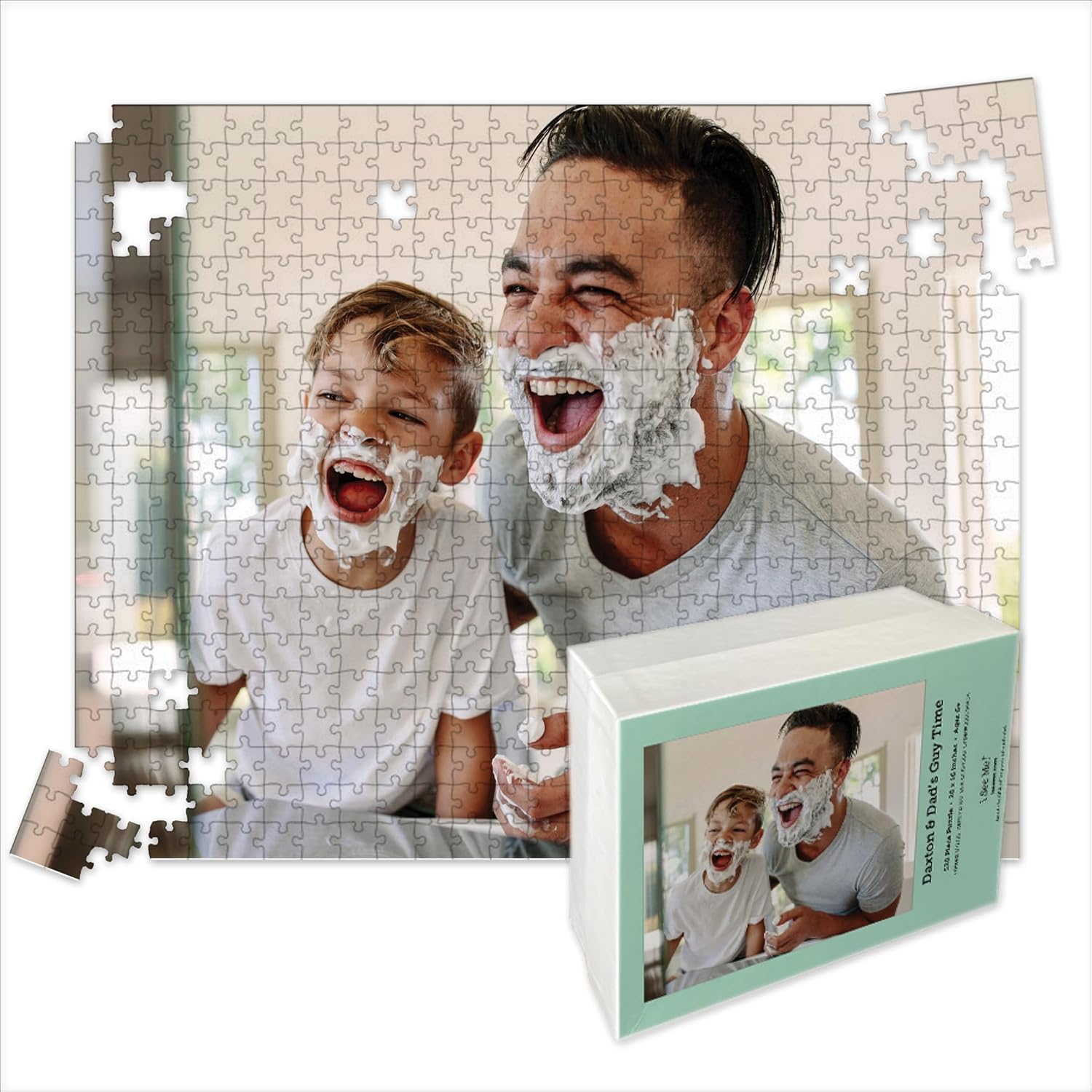 Photo Personalized Puzzle for Father's Day | 500 Piece, Custom Jigsaw Puzzle (Horizontal/Landscape) | 20" x 16" | I See Me!