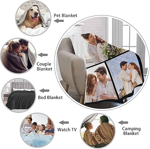 Miniatura 4 de Manta personalizada con fotos, nombre, fotos personalizadas, regalos personalizados para adultos, mamá, papá, hija, bebé, mejor amigo, tamaño Queen,
