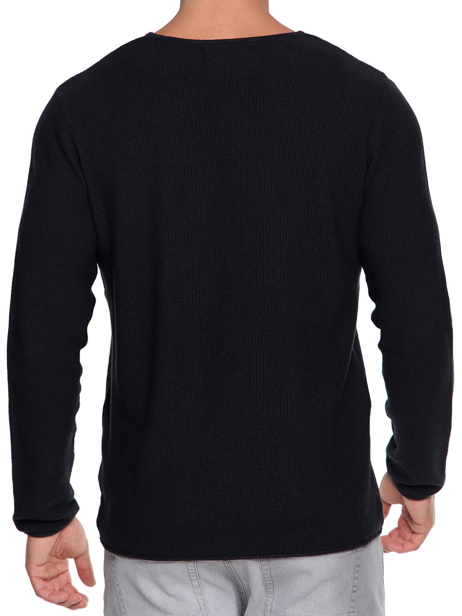 Indicode Hombres Loakim Jersey clásico de Punto Jaspeado con Cuello Redondo