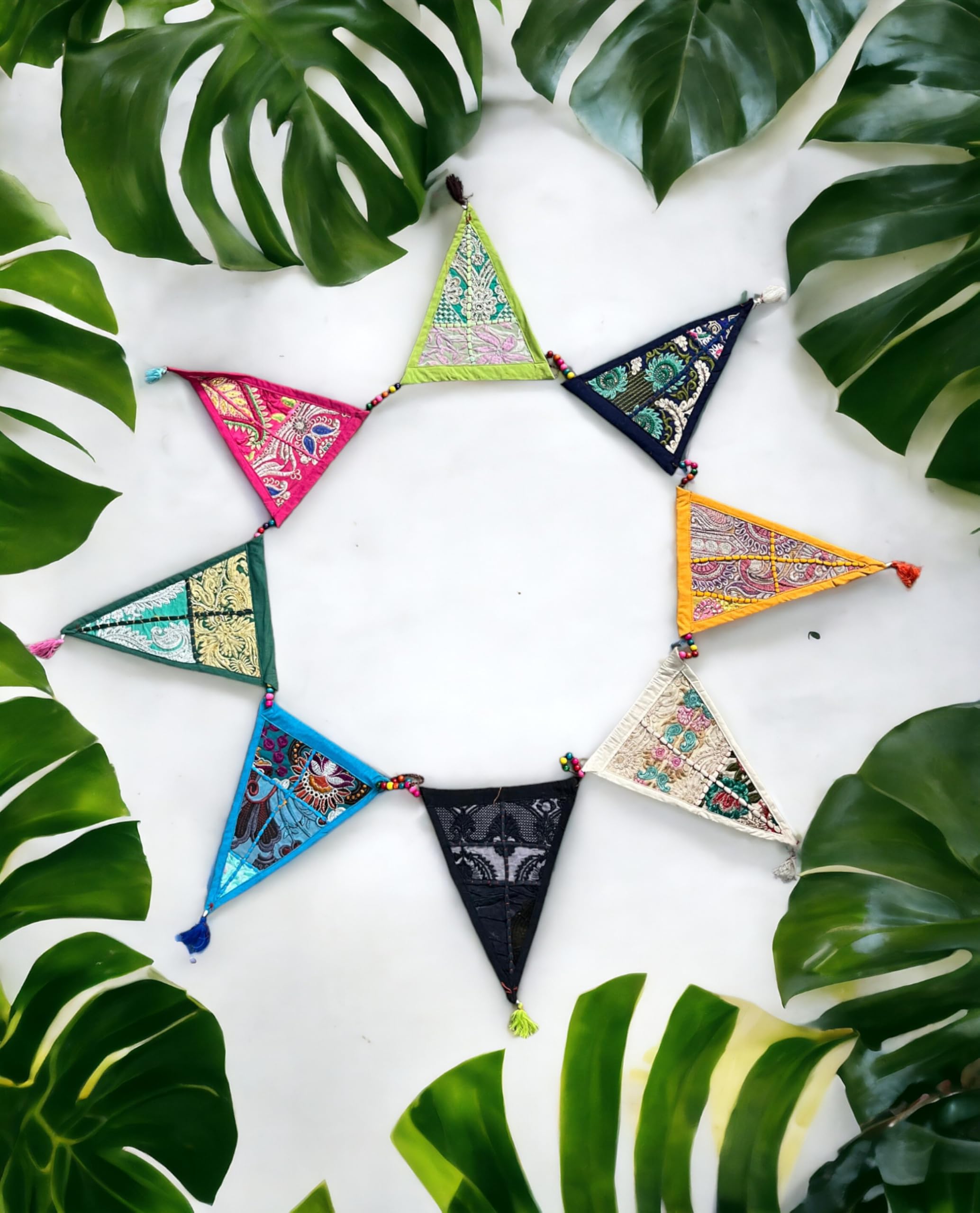 Mango Gifts Hippy Bohemian Flag Bunting Garland Flags Party Banners Decoration Boho Decor 210 cm Length, Multicolour - Image 4