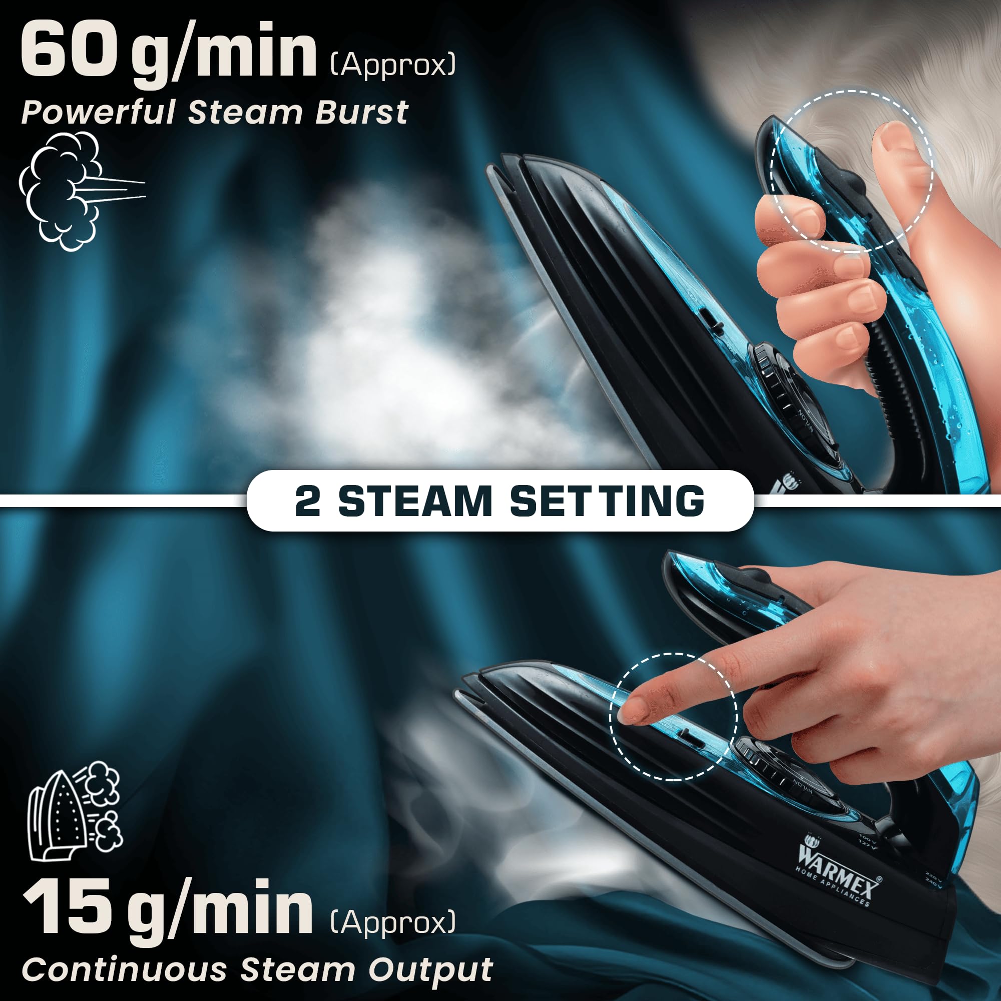 Warmex Portable Steam Iron - Travel & Home Ironing -3 Warmex Portable Steam Iron - Travel & Home Ironing -3