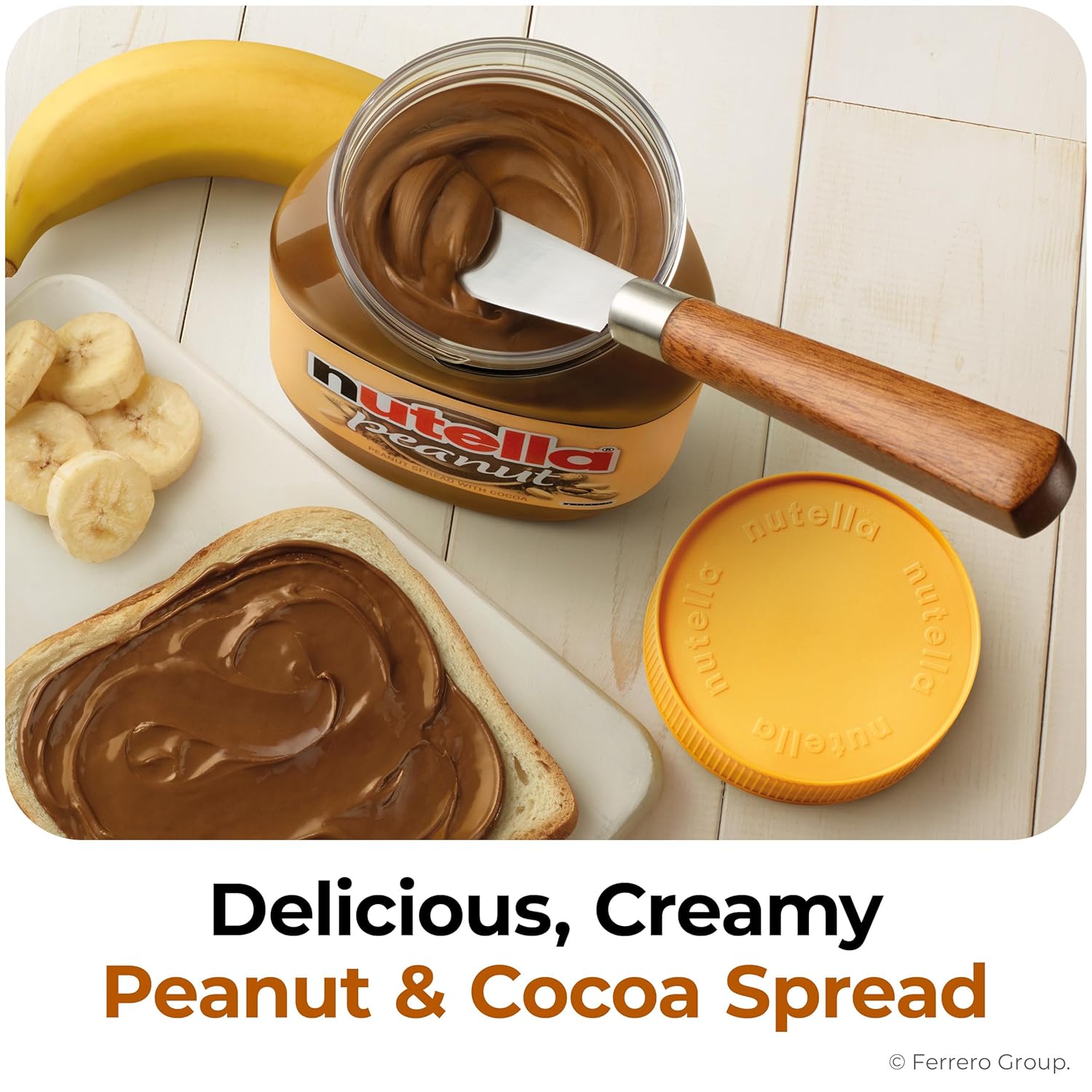 Nutella Peanut Spread With Cocoa, Smooth and Creamy, for Afternoon Snacking, Family Gifts, Unique Snacks, 13 oz