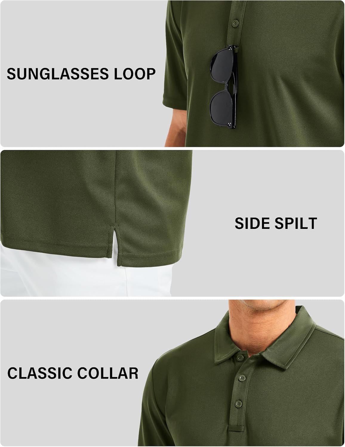 MAGCOMSEN Men's Polo Shirts Short Sleeve Golf Quick Dry Collared Moisture Wicking Athletic Performance Polos - Image 4