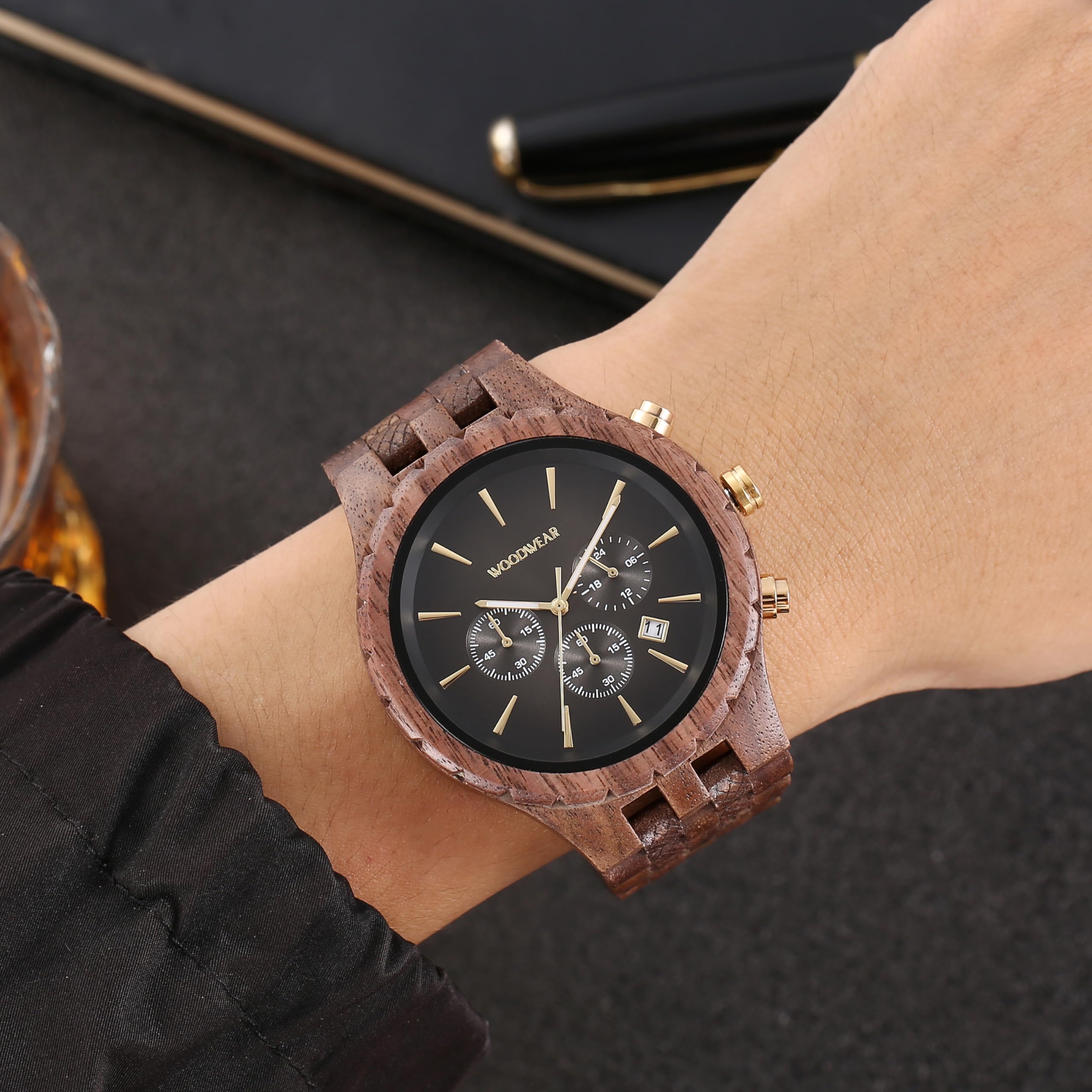 woodwear Orologio da uomo in legno, colore blu notte