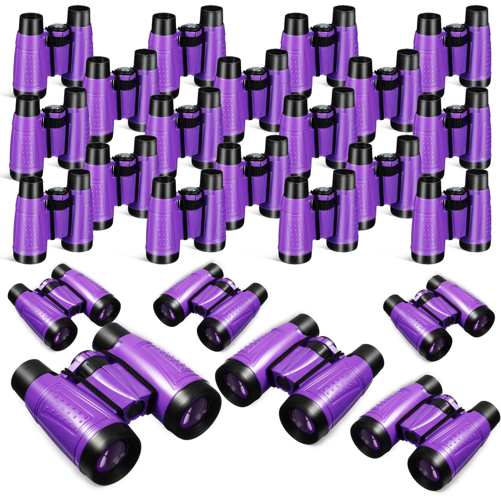 Libima 24 Pcs Binoculars Bulk Educational Compact Binoculars with Neck String Telescope for Learning Bird Watching Camping Hiking Travel Safaris Birthday Gifts(Purple)