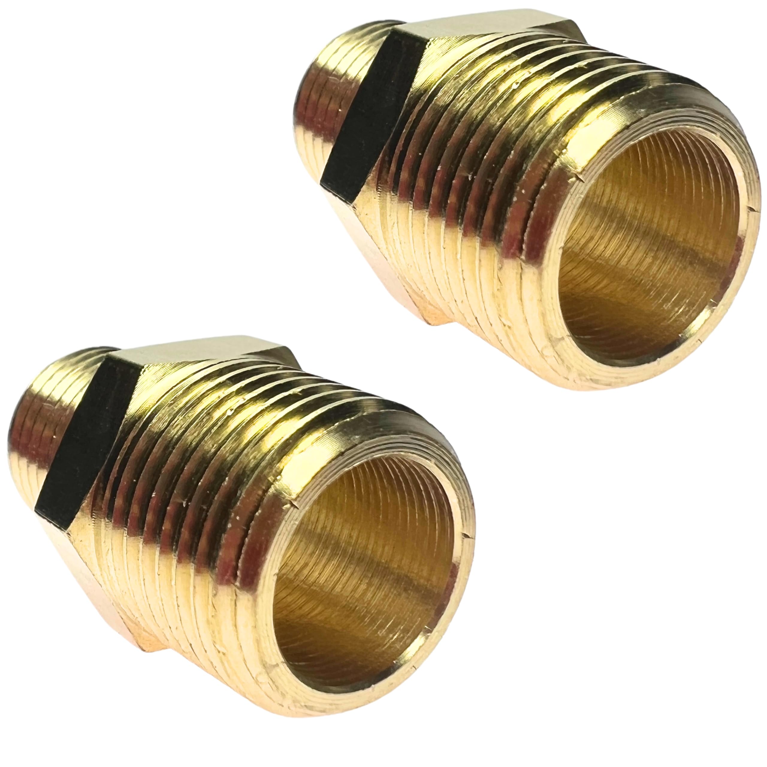 2pcs Brass Nipple Fitting 3/8