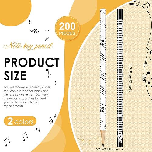 Miniatura 2 de TaoBary 200 lápices de música a granel, suministros para el aula, lápices de notas de piano, regalos divertidos de madera, regalos de fiesta para