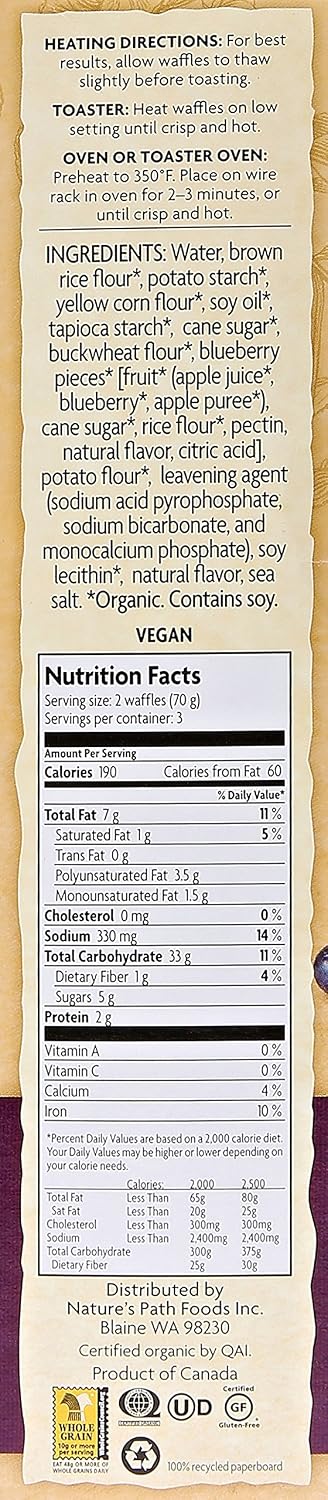Nature's Path Buckwheat Wildberry Waffle, 7.5 oz (Frozen)