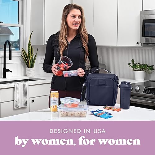 Miniatura 6 de Fit & Fresh BREE - Lonchera con contenedores, bolsa de hielo y botella agitadora para hombres y mujeres, 6 unidades, bolsa de almuerzo con