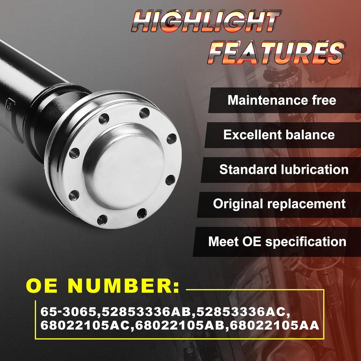 Drive Shaft Fit for Jeep Wrangler JK 2-Door 2012-2018 V6 3.6L, Manual trans, Prop Shaft Driveshaft Assembly Rear Side Replace# 52853336AB,52853336AC, 68022105AB